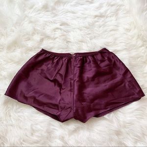 Purple Satin Pajama Shorts